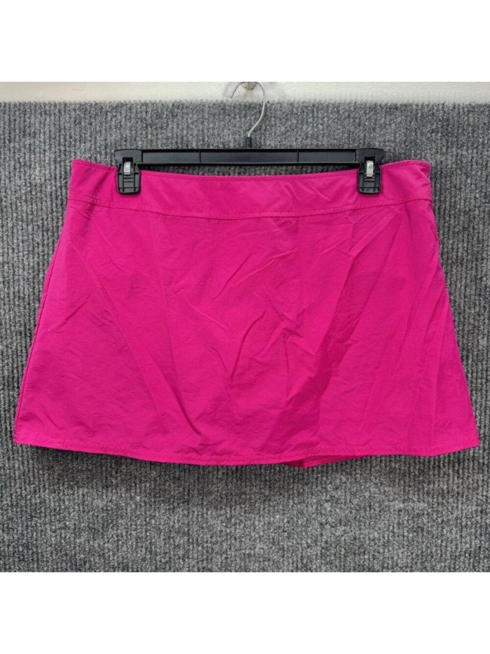 Lands End Swim Skirt Skort Womens 18 Bright Pink Bathing Suit Quick Dry Side Zip
